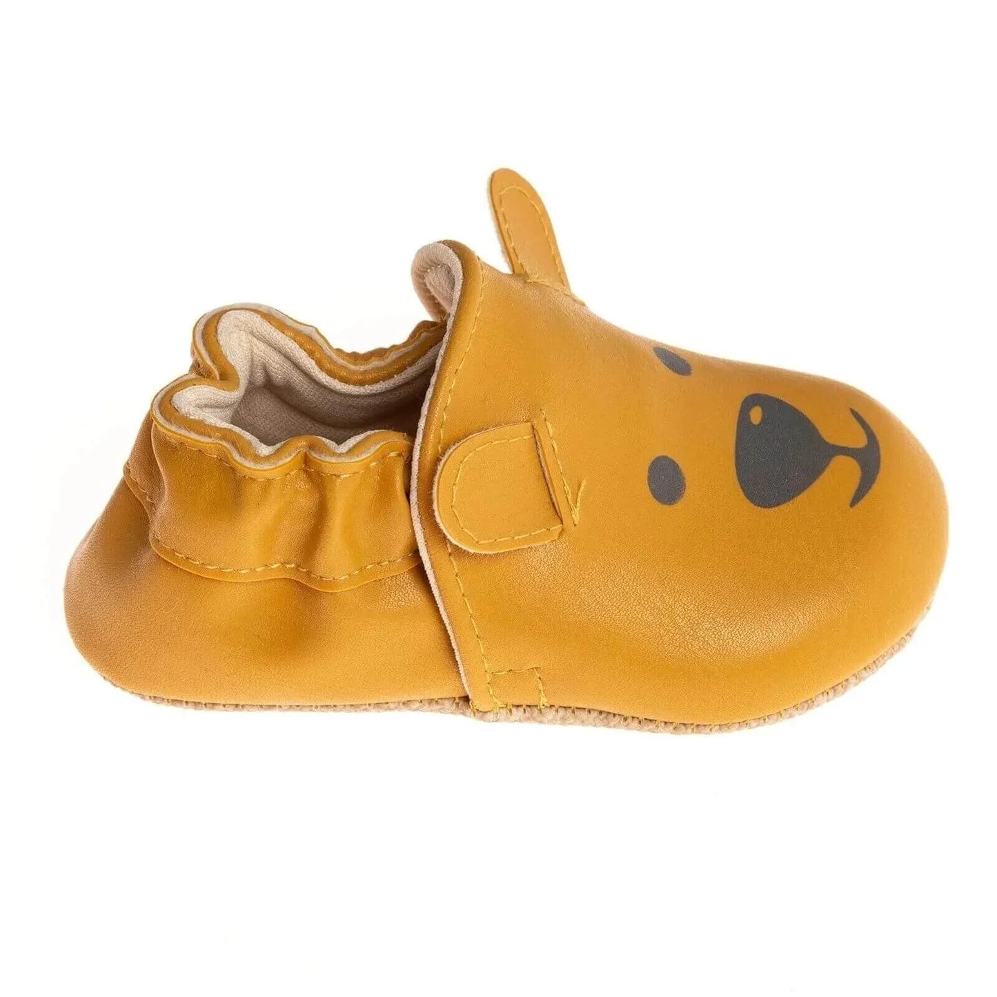 Papulin Unisex Bear Patterned Booties - Ginger - mezetto ebebek ebebek