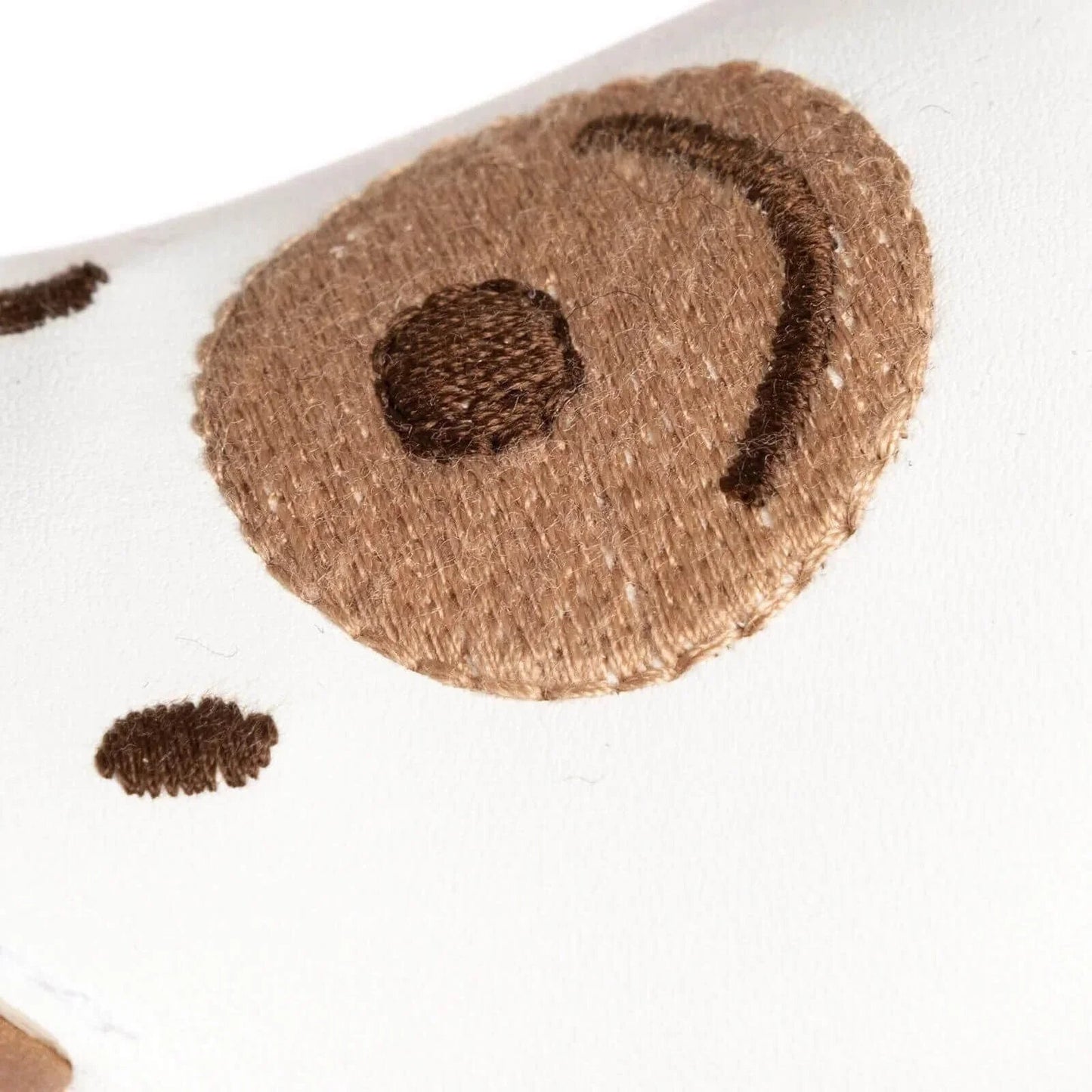Papulin Unisex Bear Patterned Booties - White - mezetto ebebek ebebek