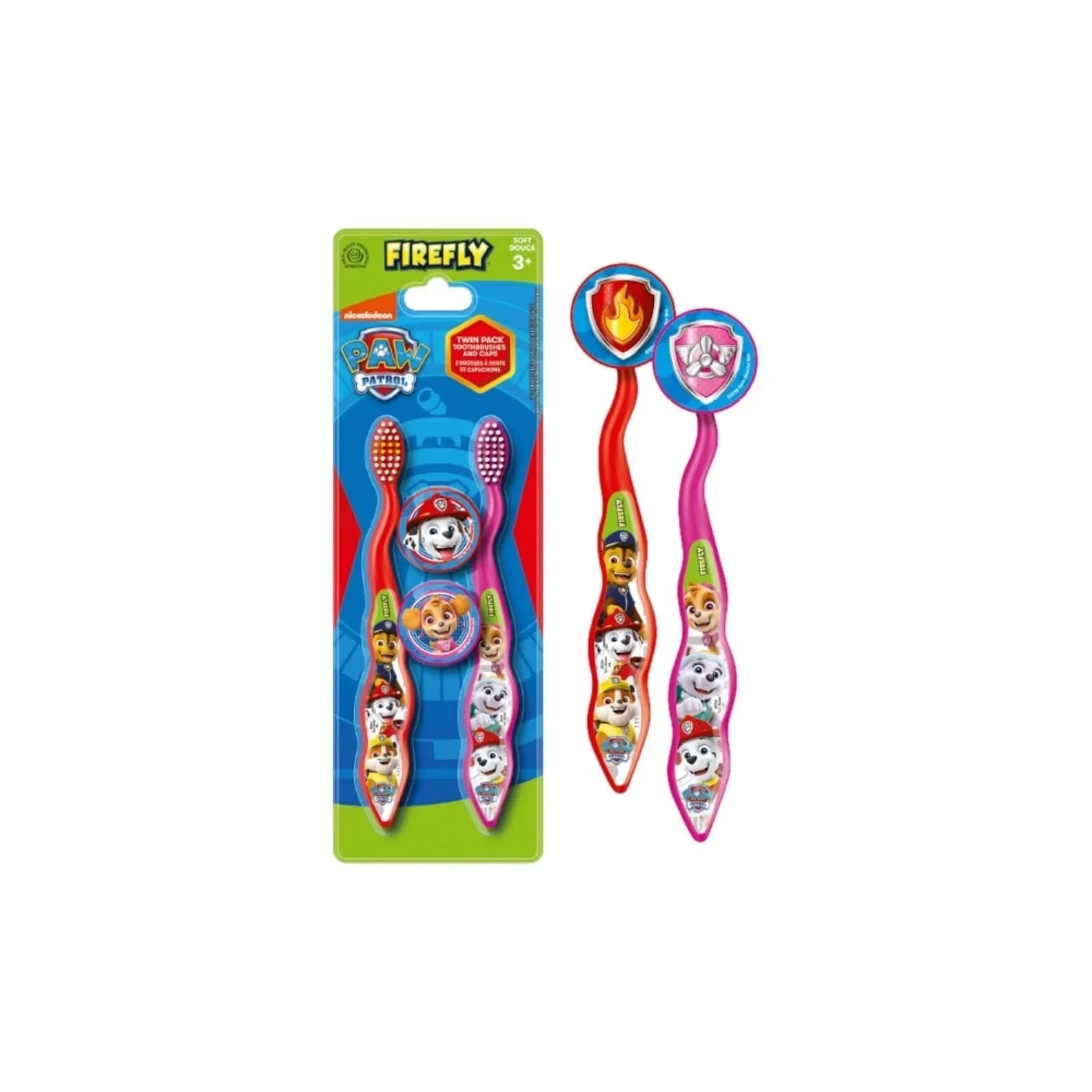 Paw Patrol Toothbrushes & Caps Pack of 2 - mezetto ebebek ebebek