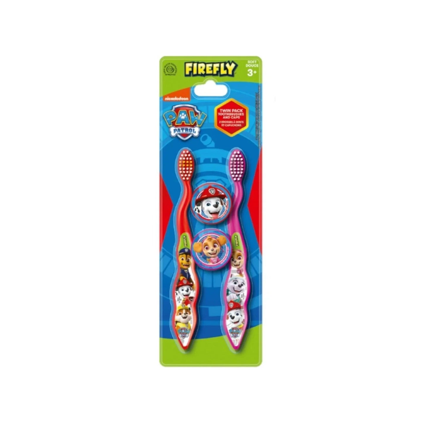 Paw Patrol Toothbrushes & Caps Pack of 2 - mezetto ebebek ebebek