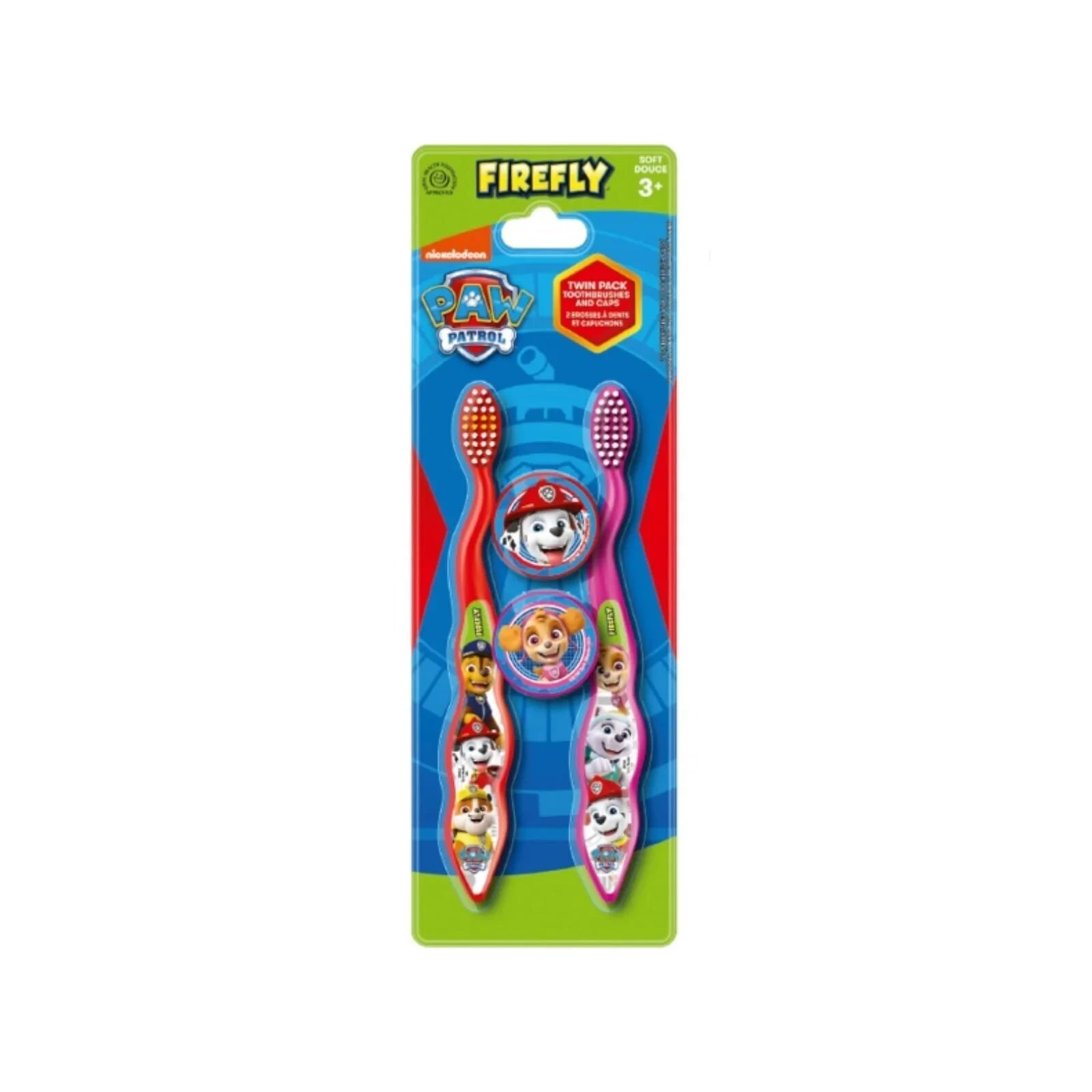 Paw Patrol Toothbrushes & Caps Pack of 2 - mezetto ebebek ebebek