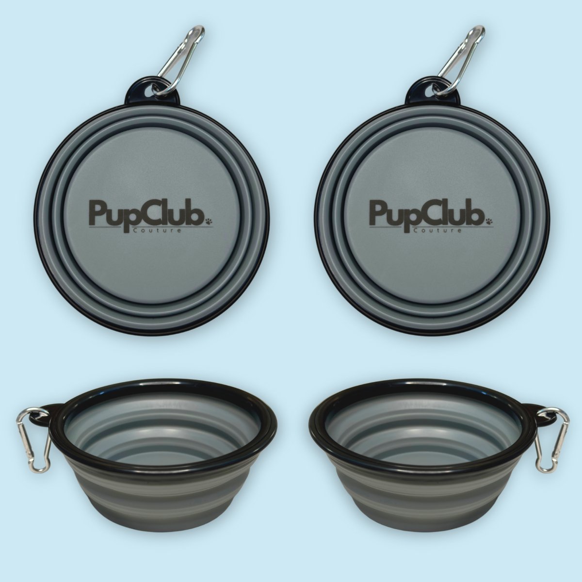 PCC - Collapsible Dog Bowl - Grey - mezetto PupClub Couture PupClub Couture