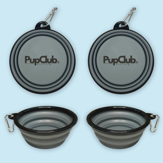 PCC - Collapsible Dog Bowl - Grey - mezetto PupClub Couture PupClub Couture