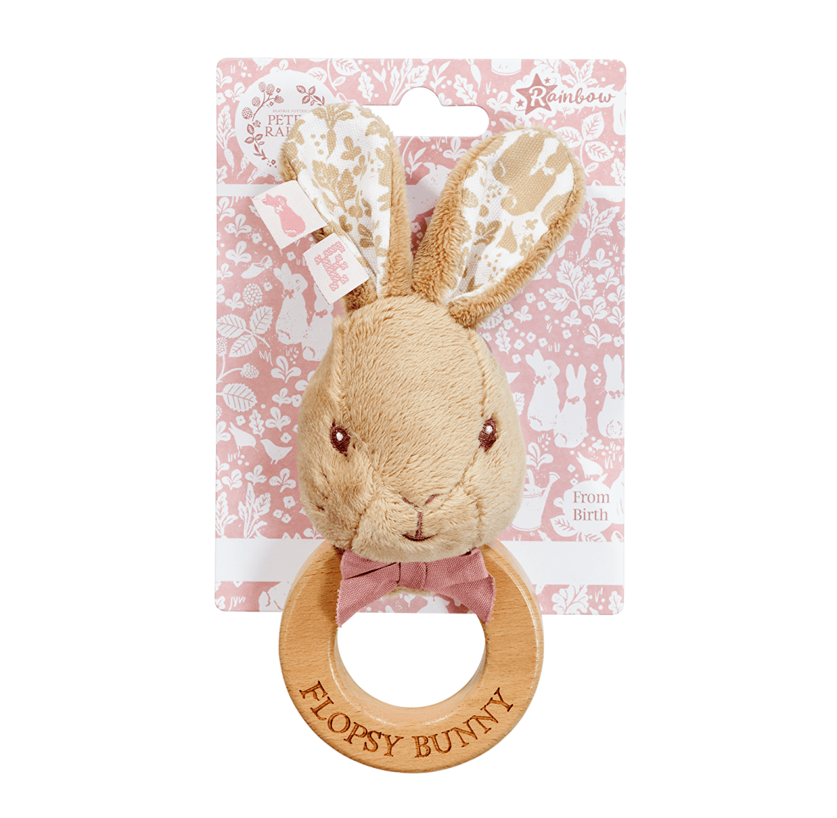 Peter Rabbit Flopsy Wooden Ring Rattle - mezetto ebebek ebebek