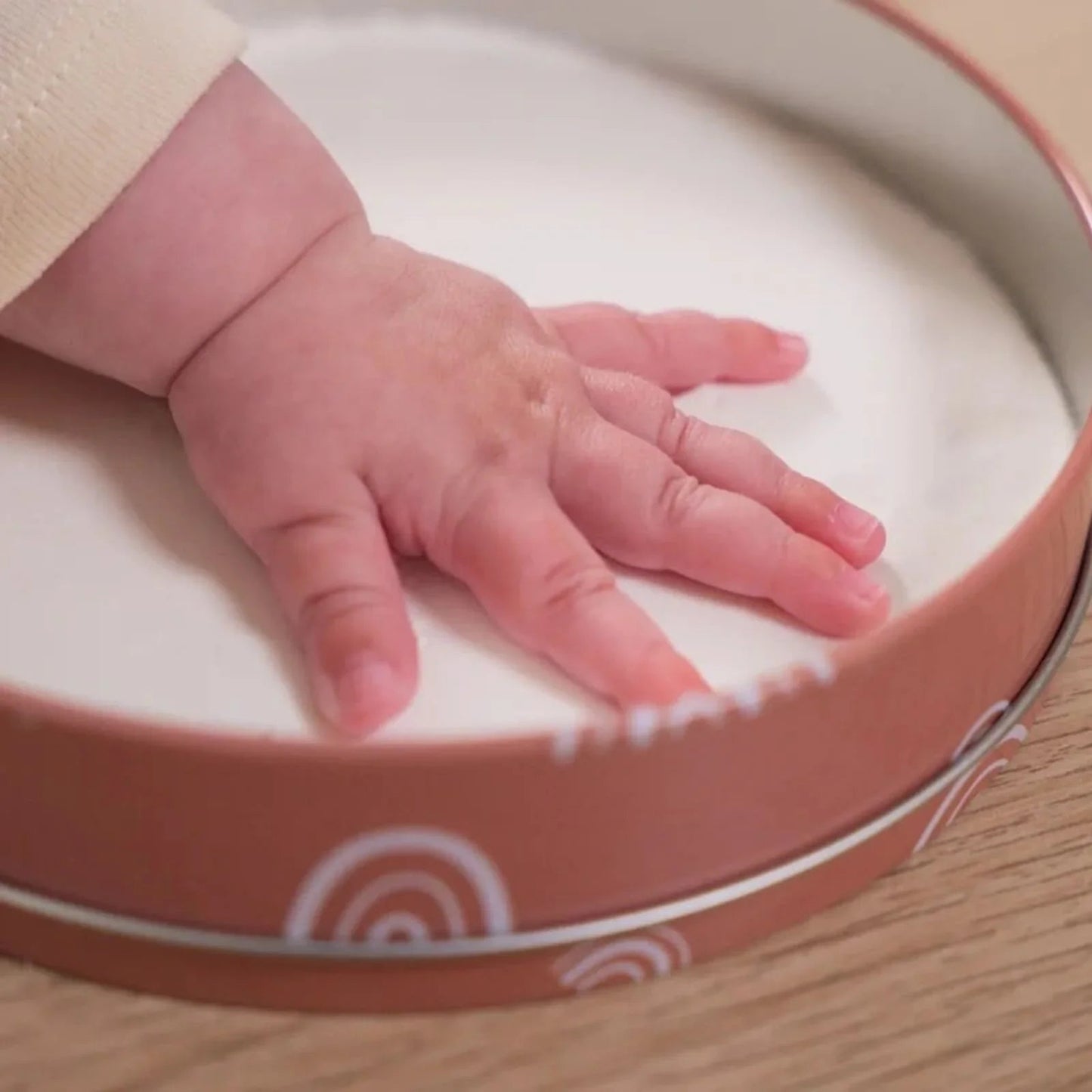 Petit Artichaut Baby Hand & Foot Imprints Round Box - Rainbow Terracotta - mezetto ebebek ebebek