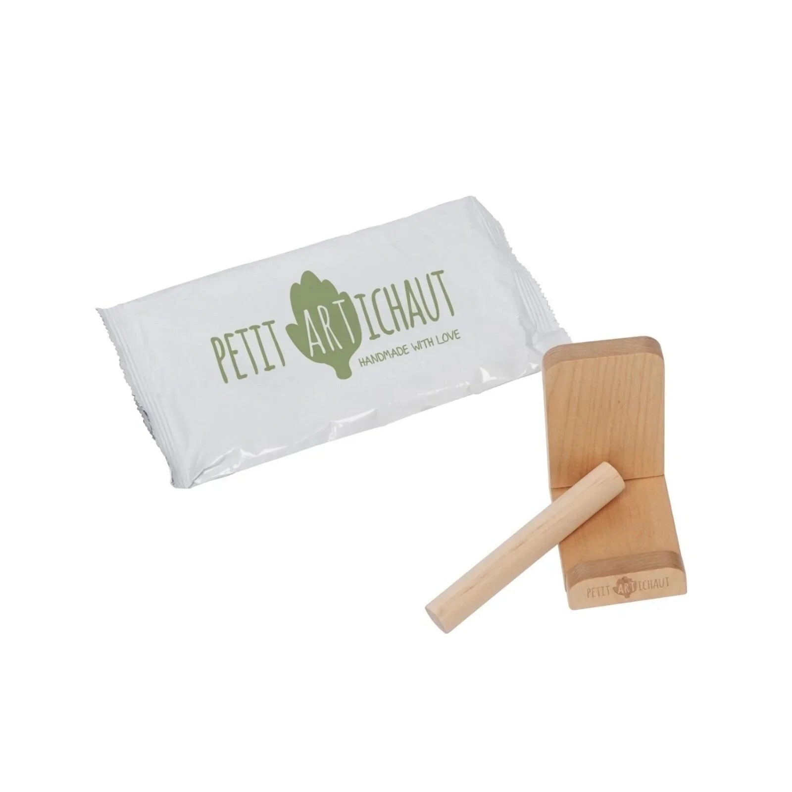 Petit Artichaut Baby Hand & Foot Imprints Square Box - Olive Tree - mezetto ebebek ebebek