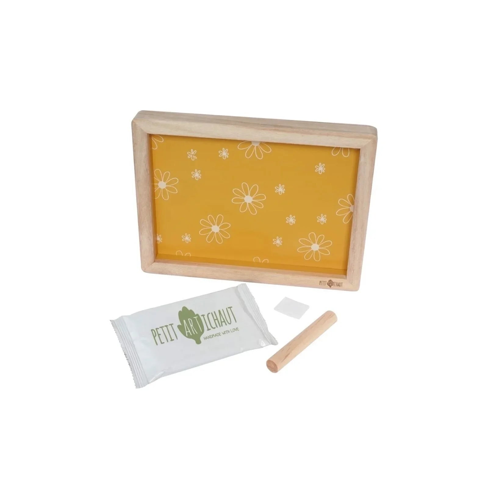 Petit Artichaut Classic Frame with Hand & Foot Imprints - Daisy Ochre - mezetto ebebek ebebek