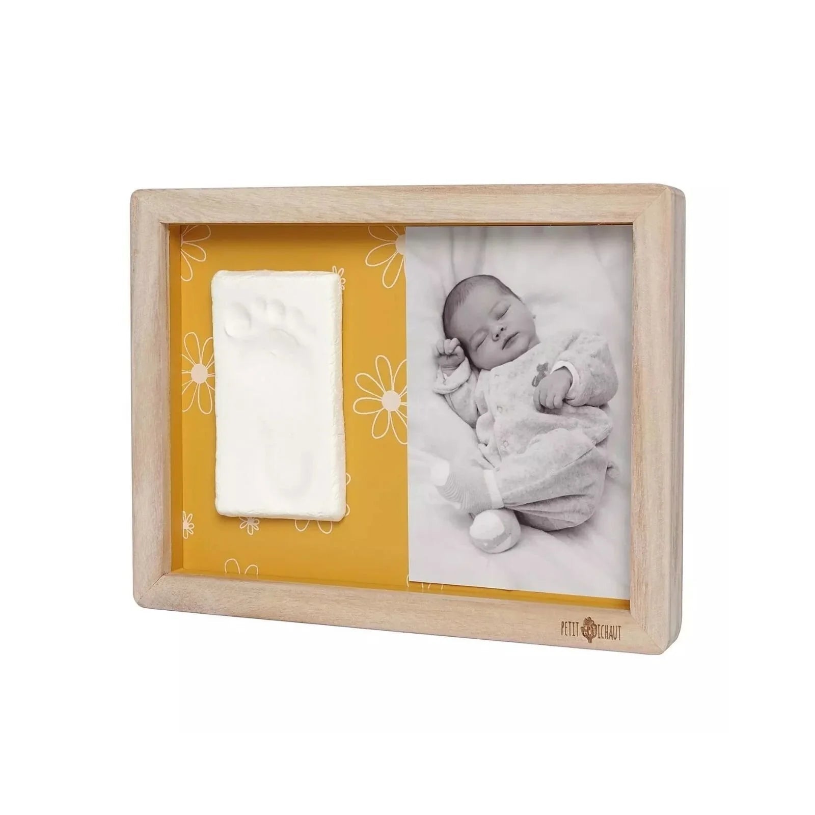 Petit Artichaut Classic Frame with Hand & Foot Imprints - Daisy Ochre - mezetto ebebek ebebek