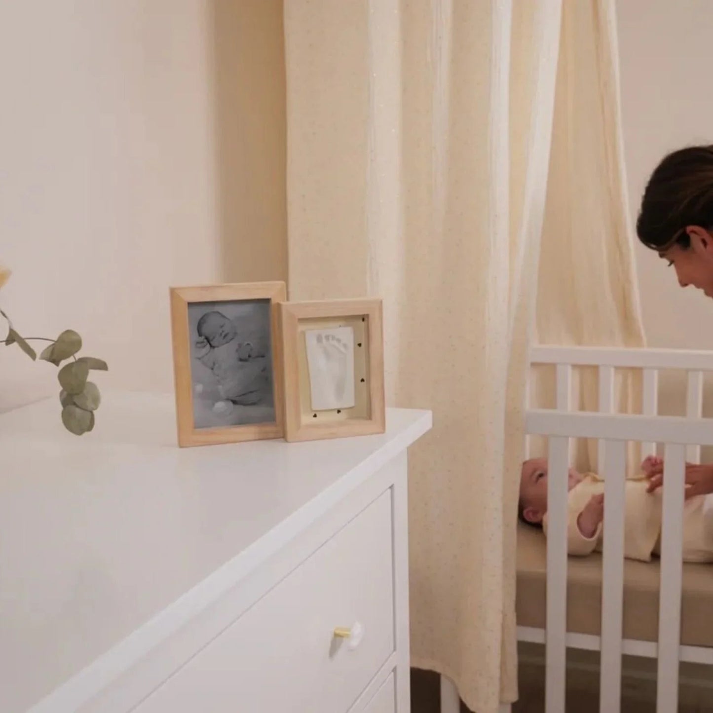 Petit Artichaut Duo Frame with Hand & Foot Imprints - Jolis Coeurs - mezetto ebebek ebebek