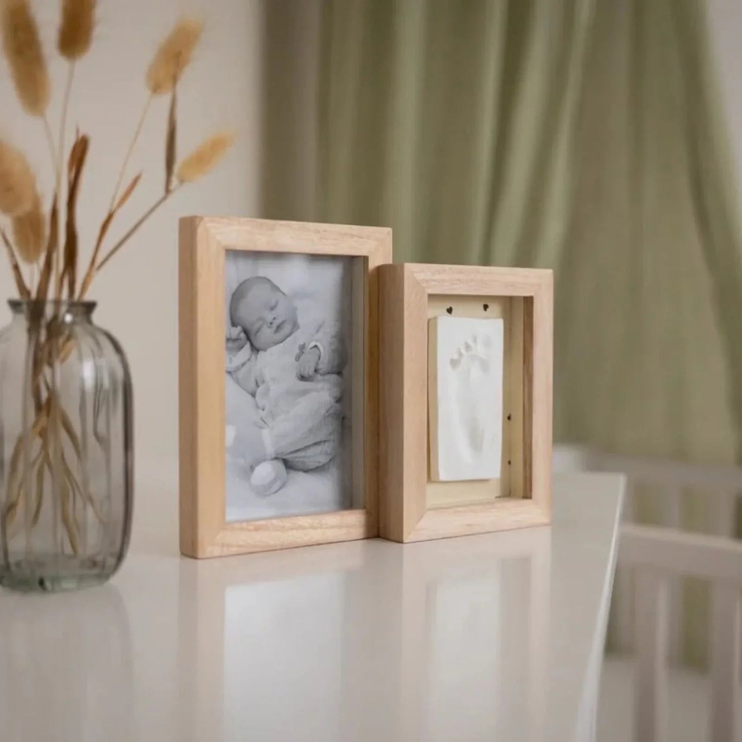 Petit Artichaut Duo Frame with Hand & Foot Imprints - Jolis Coeurs - mezetto ebebek ebebek