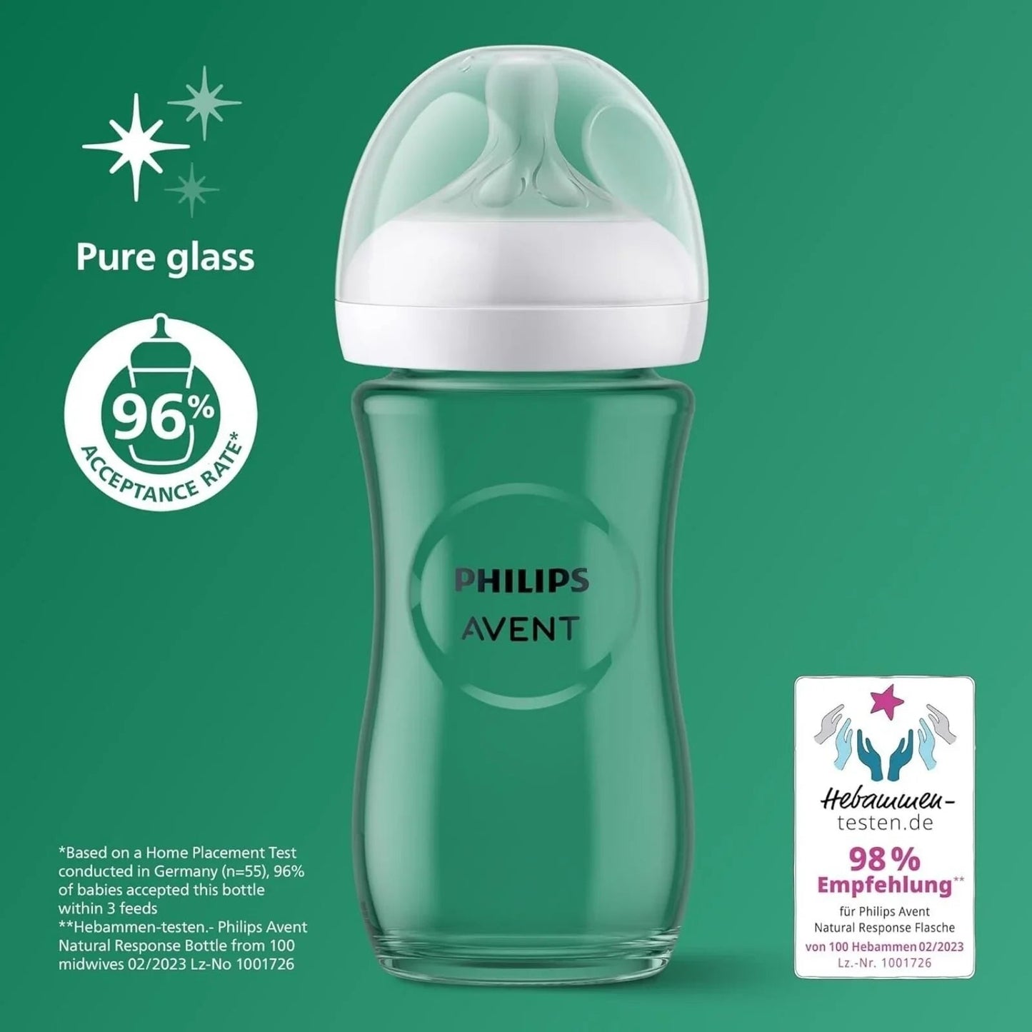 Philips Avent Natural Response Glass Bottle 3 - 6 months 240ml - mezetto ebebek ebebek