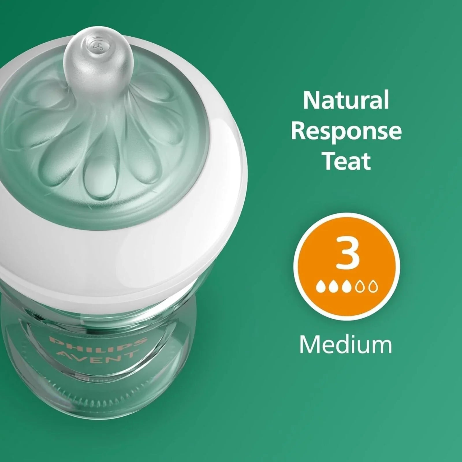 Philips Avent Natural Response Glass Bottle 3 - 6 months 240ml - mezetto ebebek ebebek