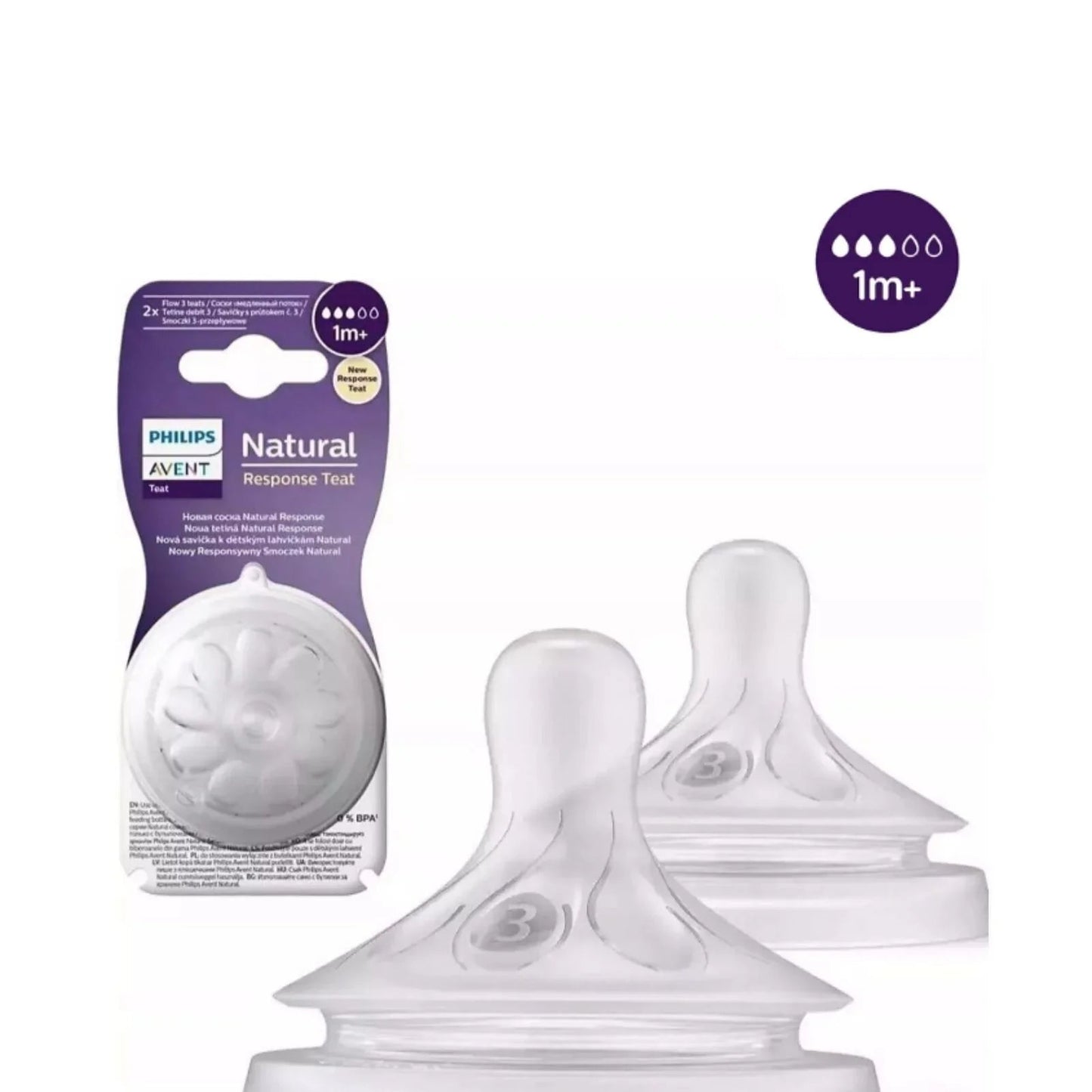Philips Avent Natural Response Teats Stage 3 (1+ months) Pack of 2 - mezetto ebebek ebebek