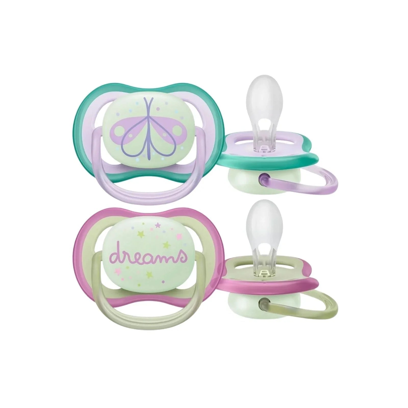 Philips Avent Ultra Air Night Soother 0 - 6 months Pack of 2 - mezetto ebebek ebebek