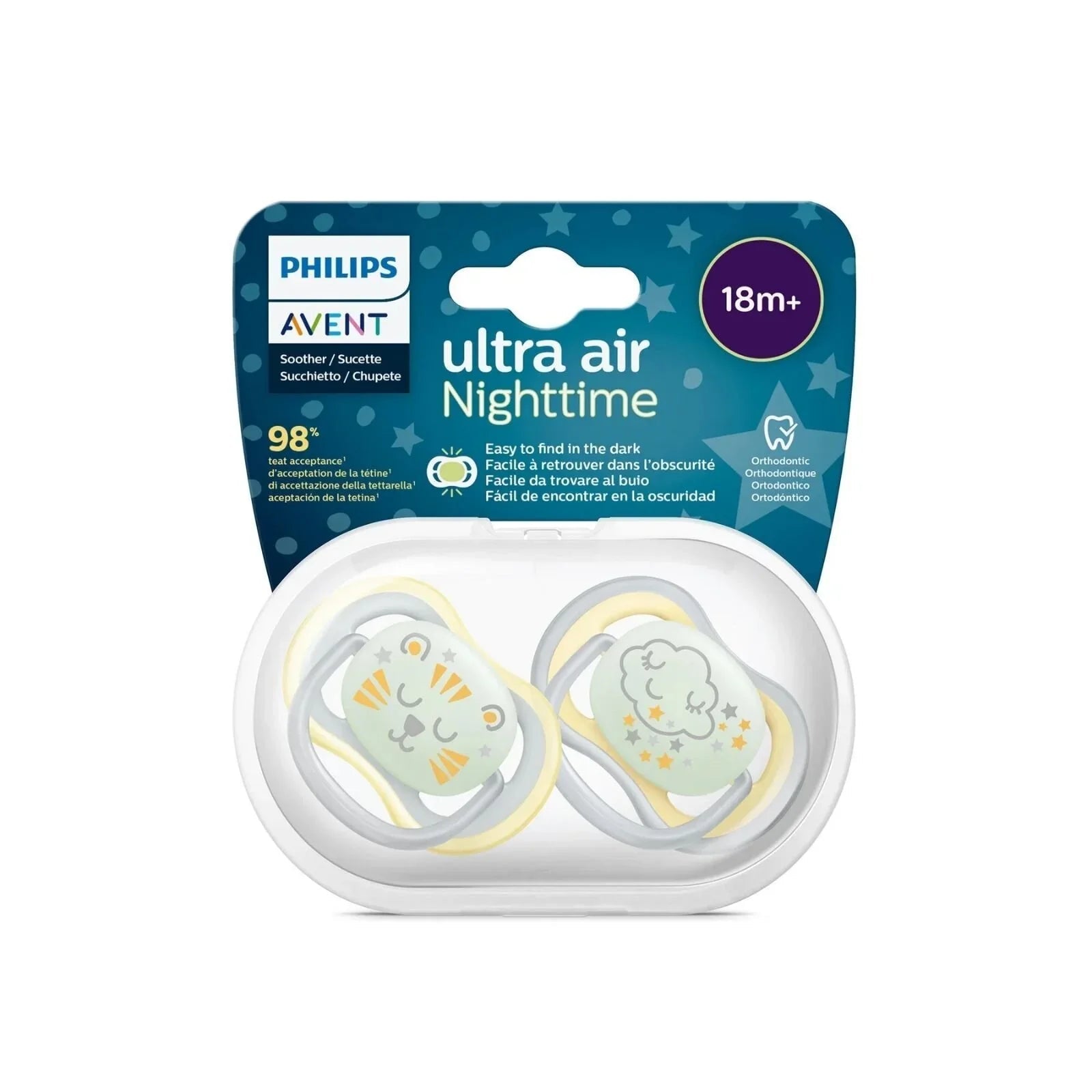 Philips Avent Ultra Air Night Soother 18+ months Pack of 2 - mezetto ebebek ebebek
