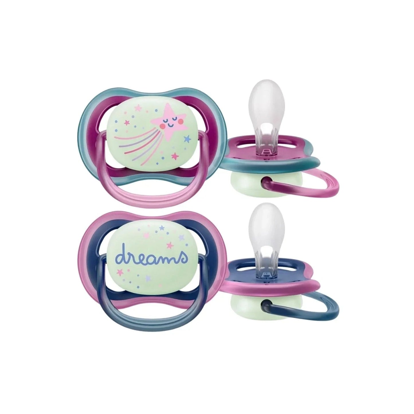 Philips Avent Ultra Air Night Soother 6 - 18 months Pack of 2 - mezetto ebebek ebebek