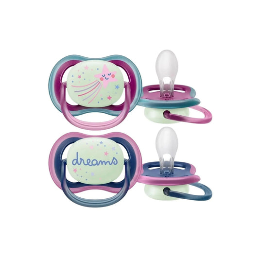 Philips Avent Ultra Air Night Soother 6 - 18 months Pack of 2 - mezetto ebebek ebebek