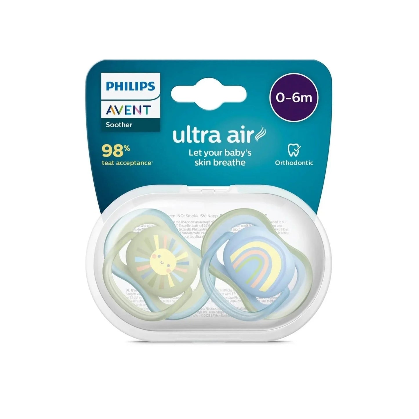 Philips Avent Ultra Air Soother 0 - 6 months Pack of 2 - mezetto ebebek ebebek