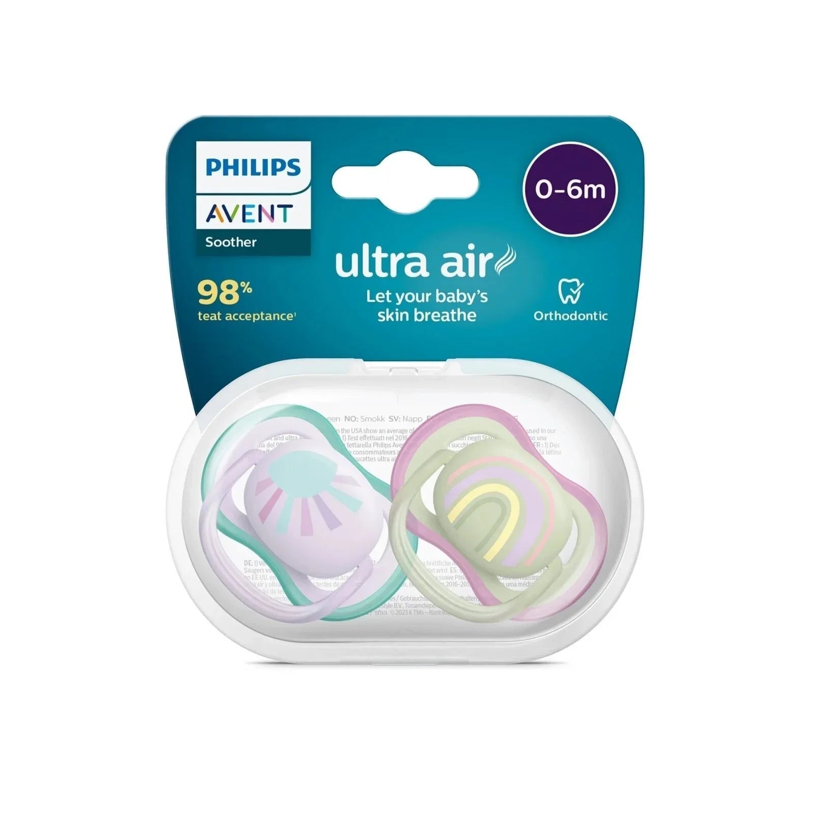 Philips Avent Ultra Air Soother 0 - 6 months Pack of 2 - mezetto ebebek ebebek