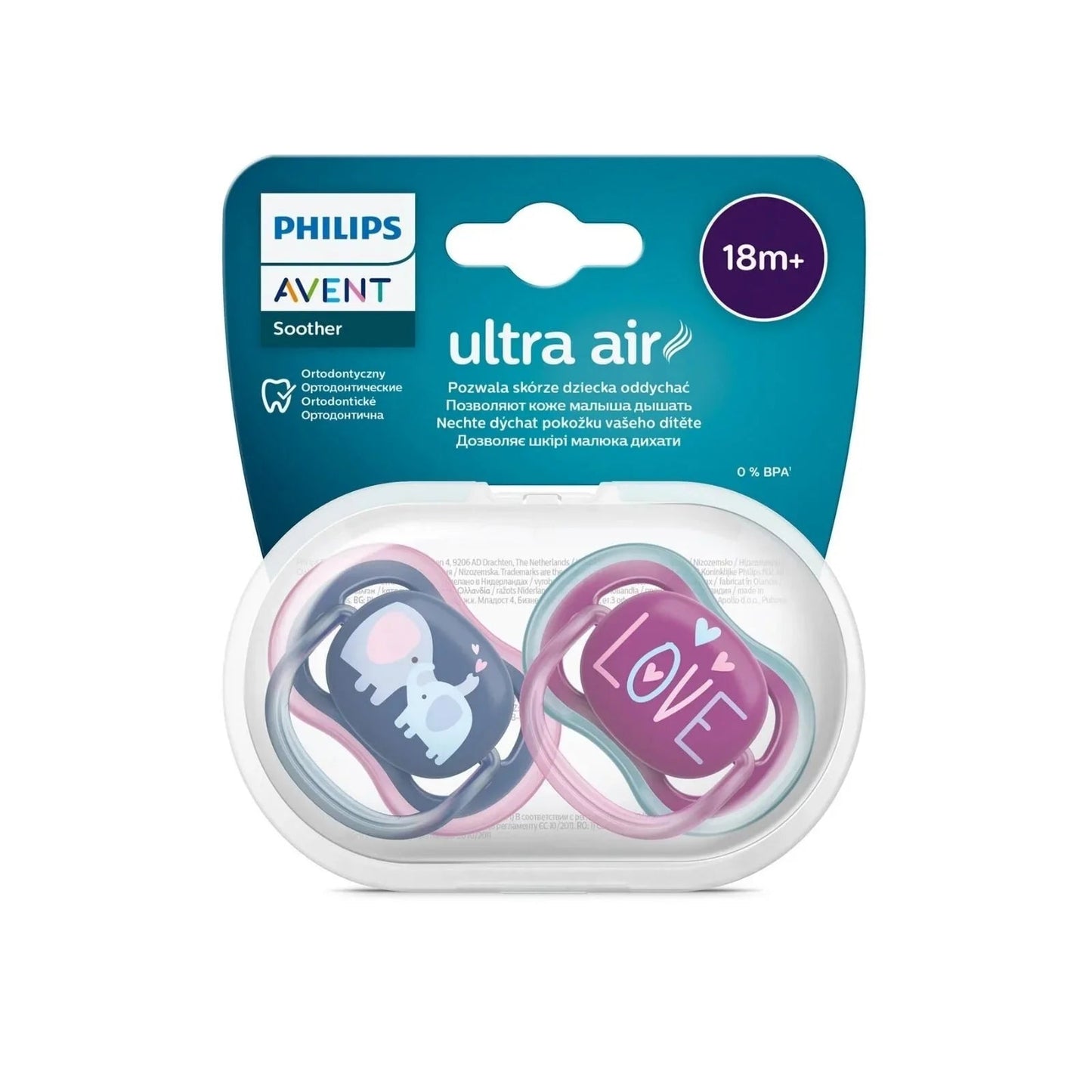 Philips Avent Ultra Air Soother 18+ months Pack of 2 - mezetto ebebek ebebek