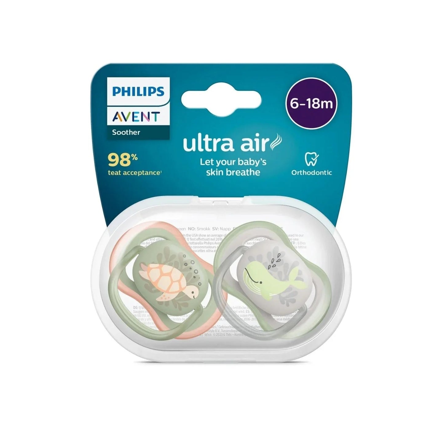 Philips Avent Ultra Air Soother 6 - 18 months Pack of 2 - mezetto ebebek ebebek