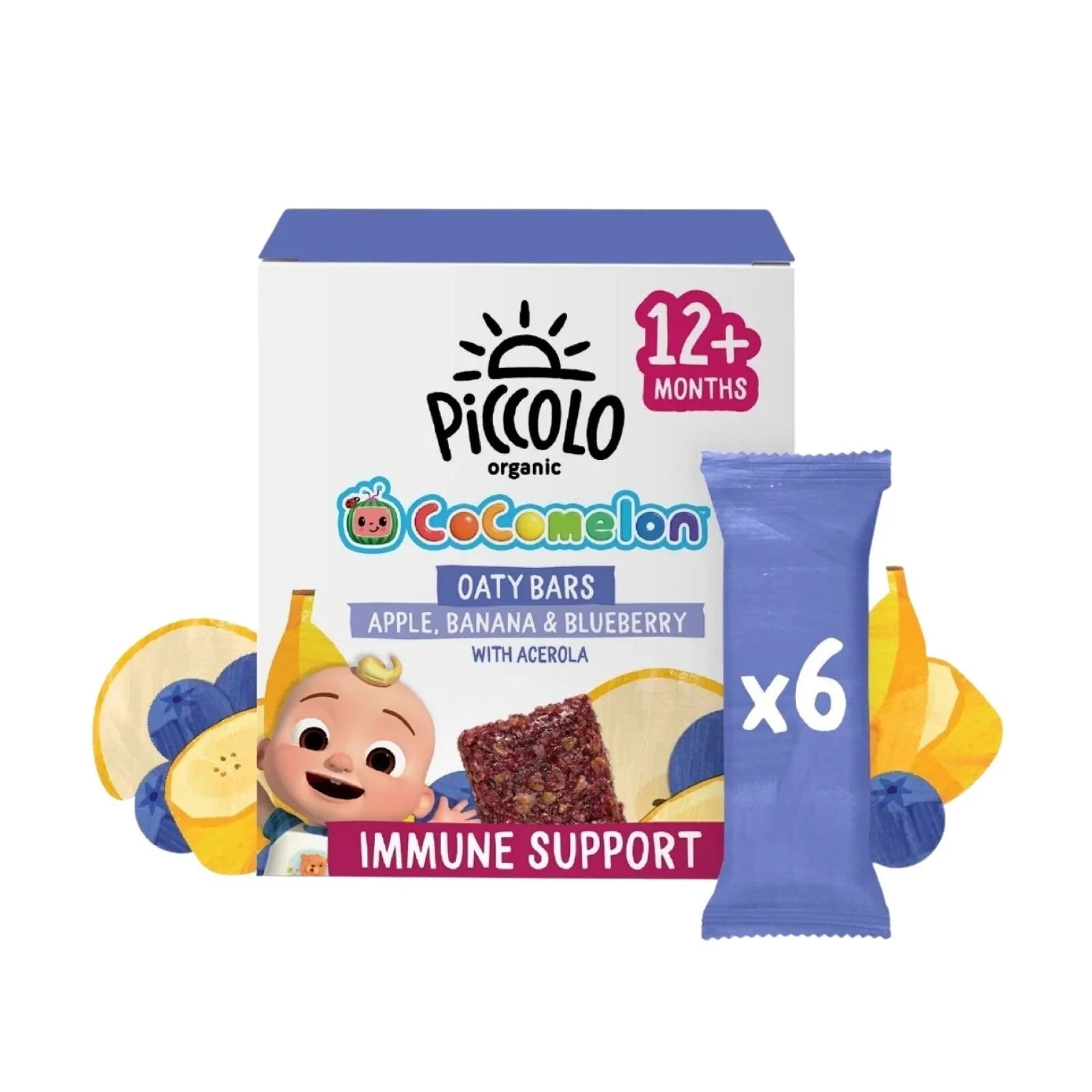 Piccolo Organic Apple Banana Blueberry Oaty Bar 12+ months 138g (6x23g) - mezetto ebebek ebebek