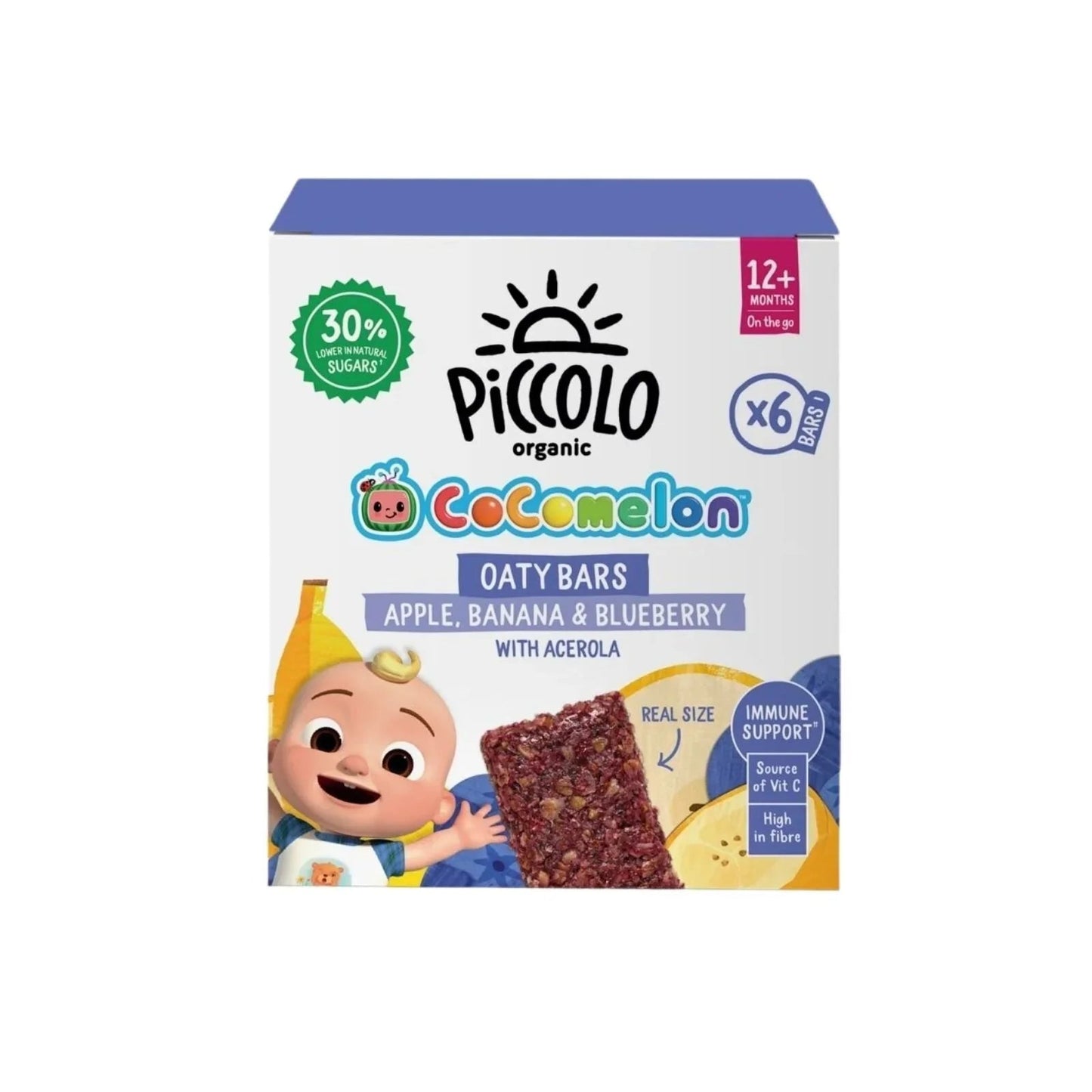 Piccolo Organic Apple Banana Blueberry Oaty Bar 12+ months 138g (6x23g) - mezetto ebebek ebebek
