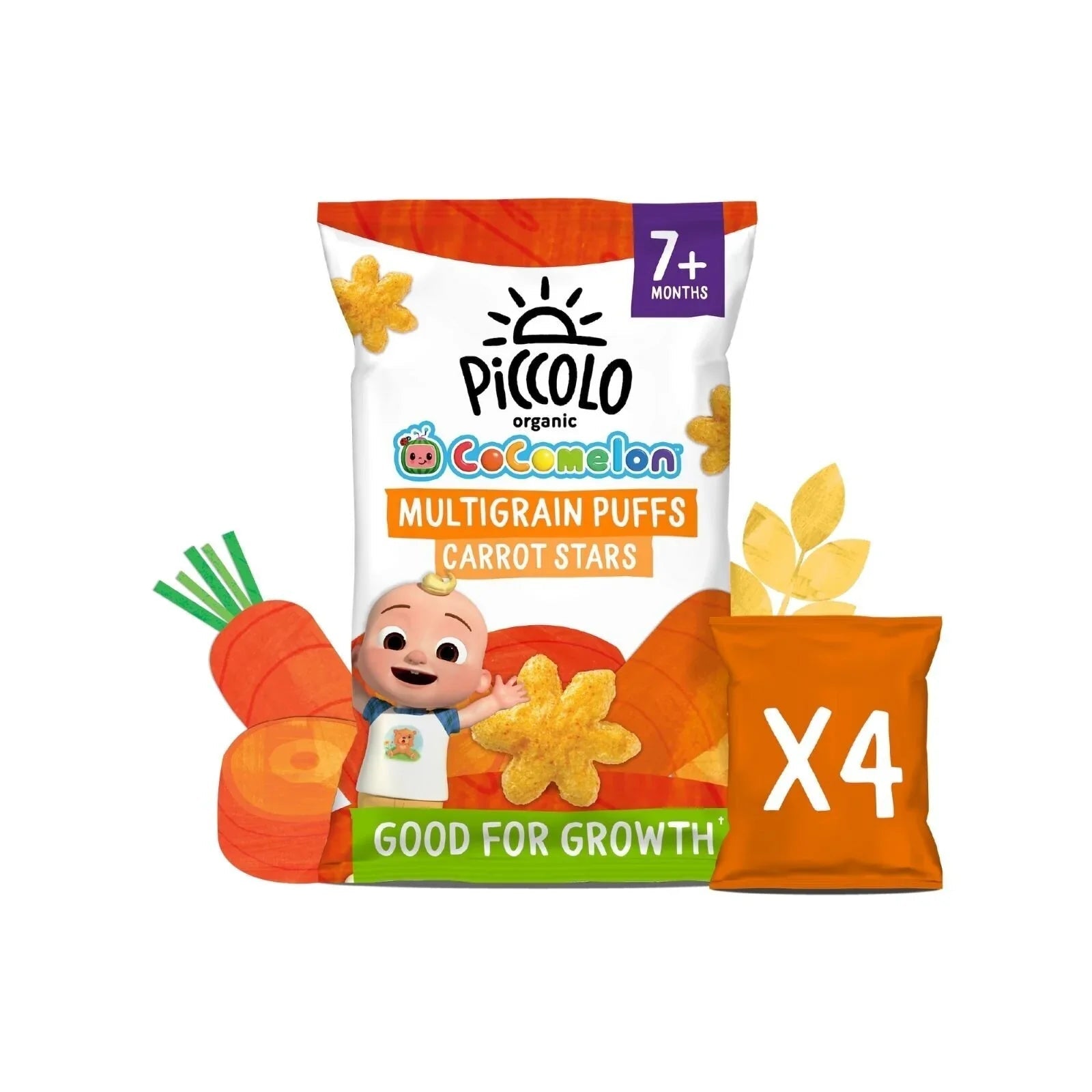 Piccolo Organic Carrot Puff Stars 7+ months 60g (4x15g) - mezetto ebebek ebebek