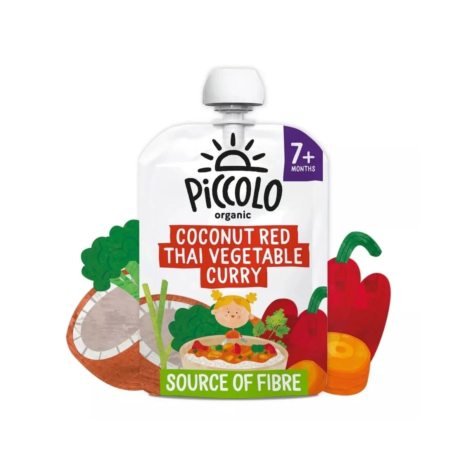 Piccolo Organic Coconut Red Thai Vegetable Curry 7+ months 130g - mezetto ebebek ebebek
