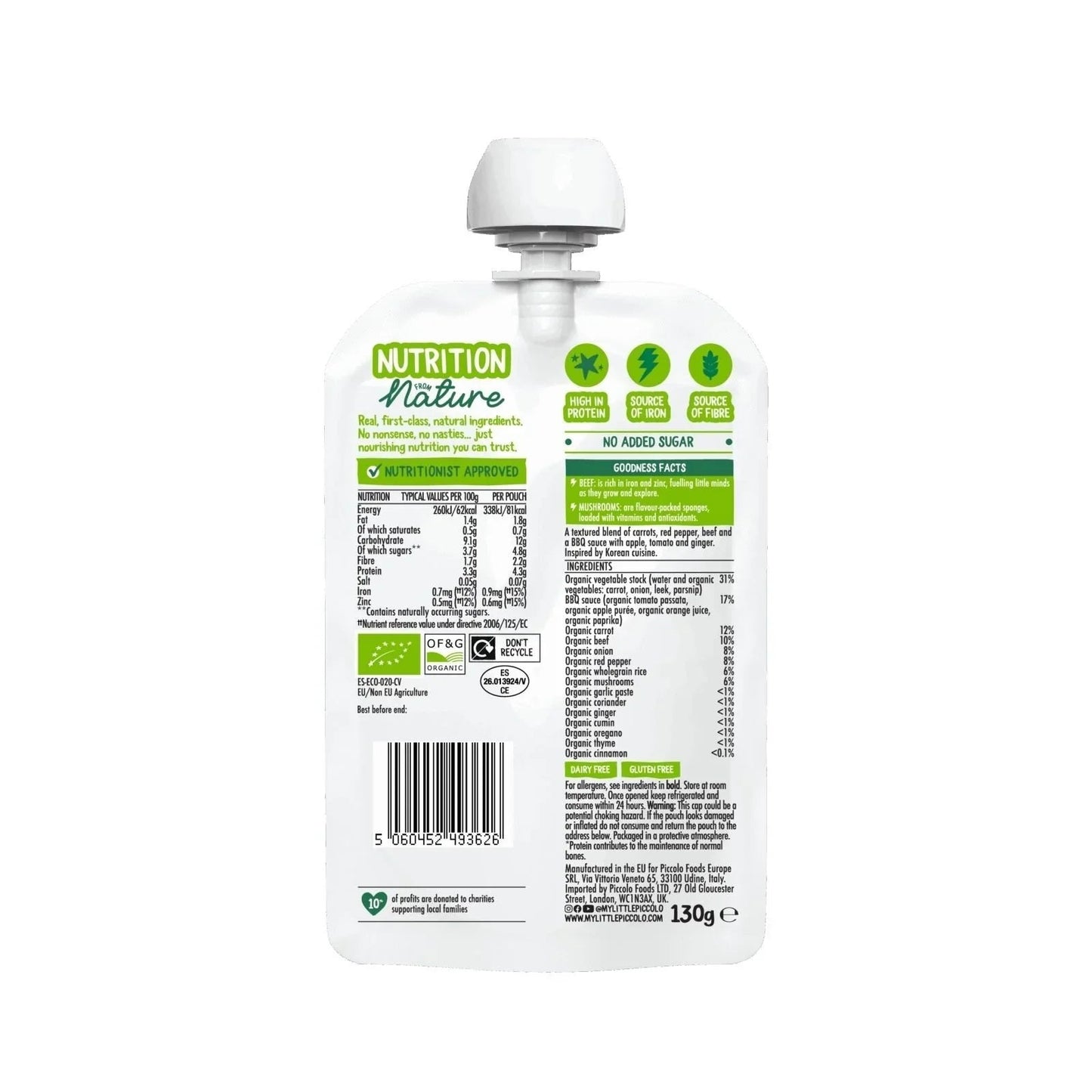 Piccolo Organic Korean BBQ Beef 130g - mezetto ebebek ebebek