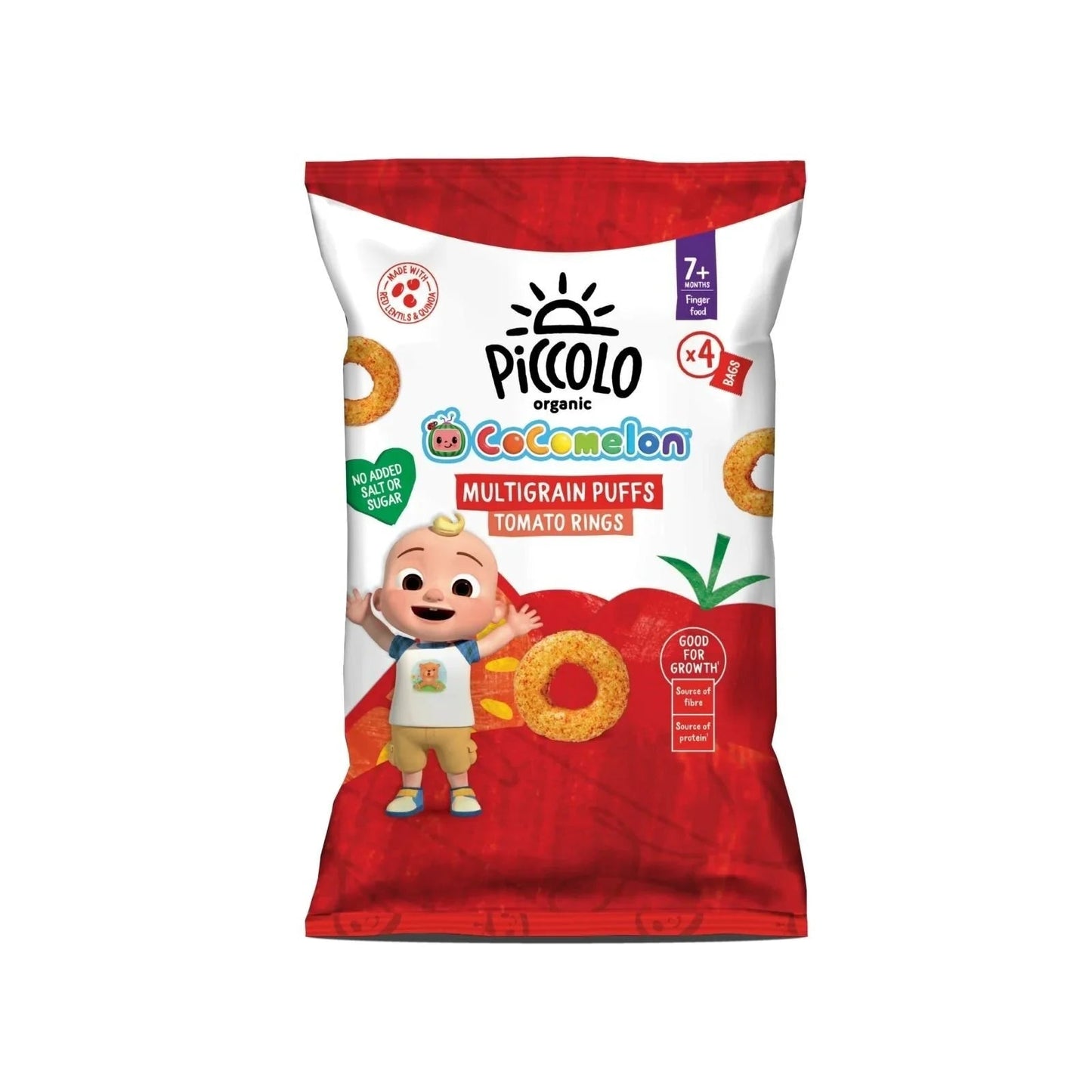 Piccolo Organic Multigrain Puffs Tomato Rings 7+ months 60g (4x15g) - mezetto ebebek ebebek