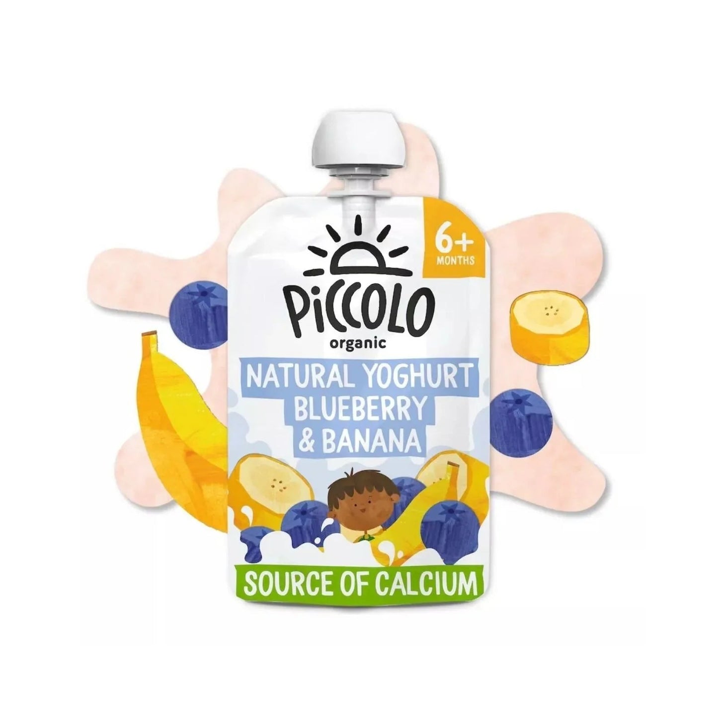 Piccolo Organic Natural Yoghurt Blueberry & Banana 6+ months 100g - mezetto ebebek ebebek