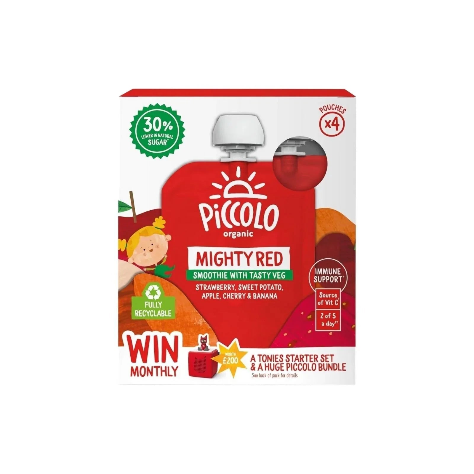 Piccolo Organic Red & Go 6+ months 360g (4x90g) - mezetto ebebek ebebek