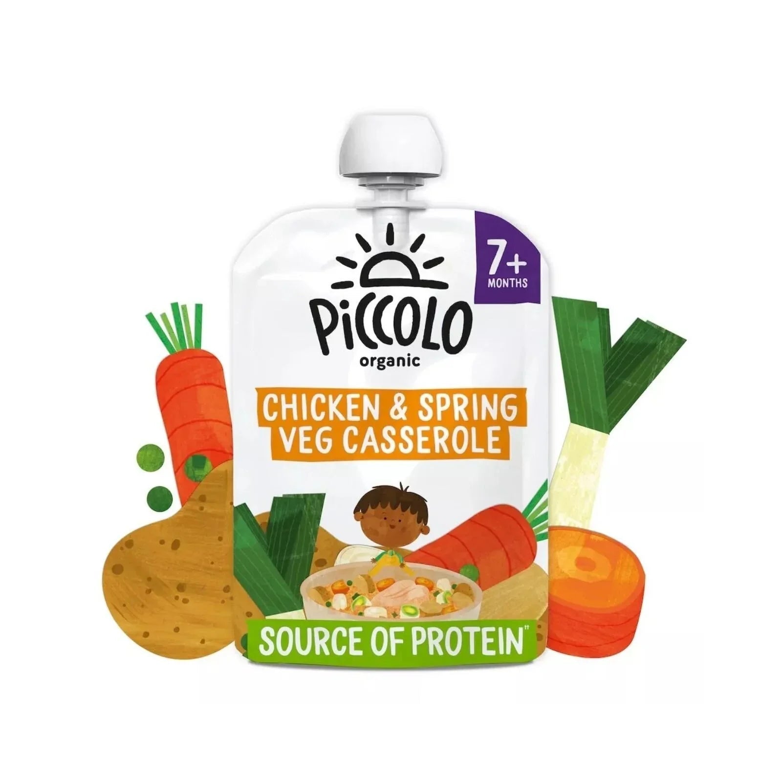 Piccolo Organic Spring Vegetable & Chicken Casserole 7+ months 130g - mezetto ebebek ebebek