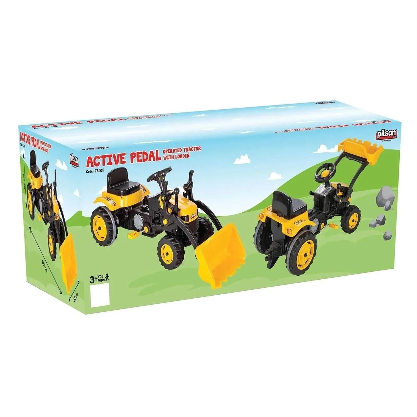 Pilsan Active Ride On Tractor with Pedal - Yellow - mezetto ebebek ebebek