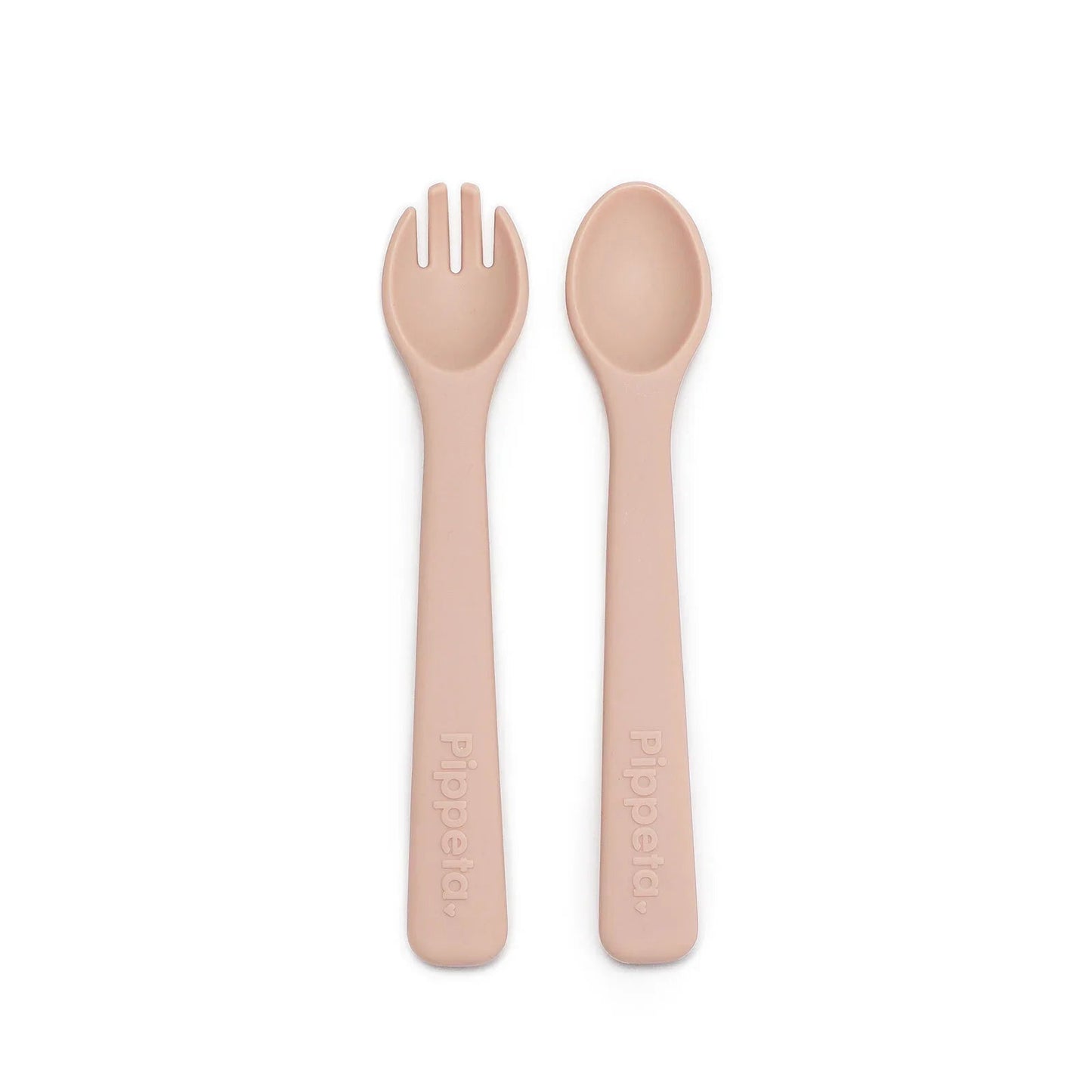 Pippeta Silicone Spoon & Fork - Ash Rose - mezetto ebebek ebebek