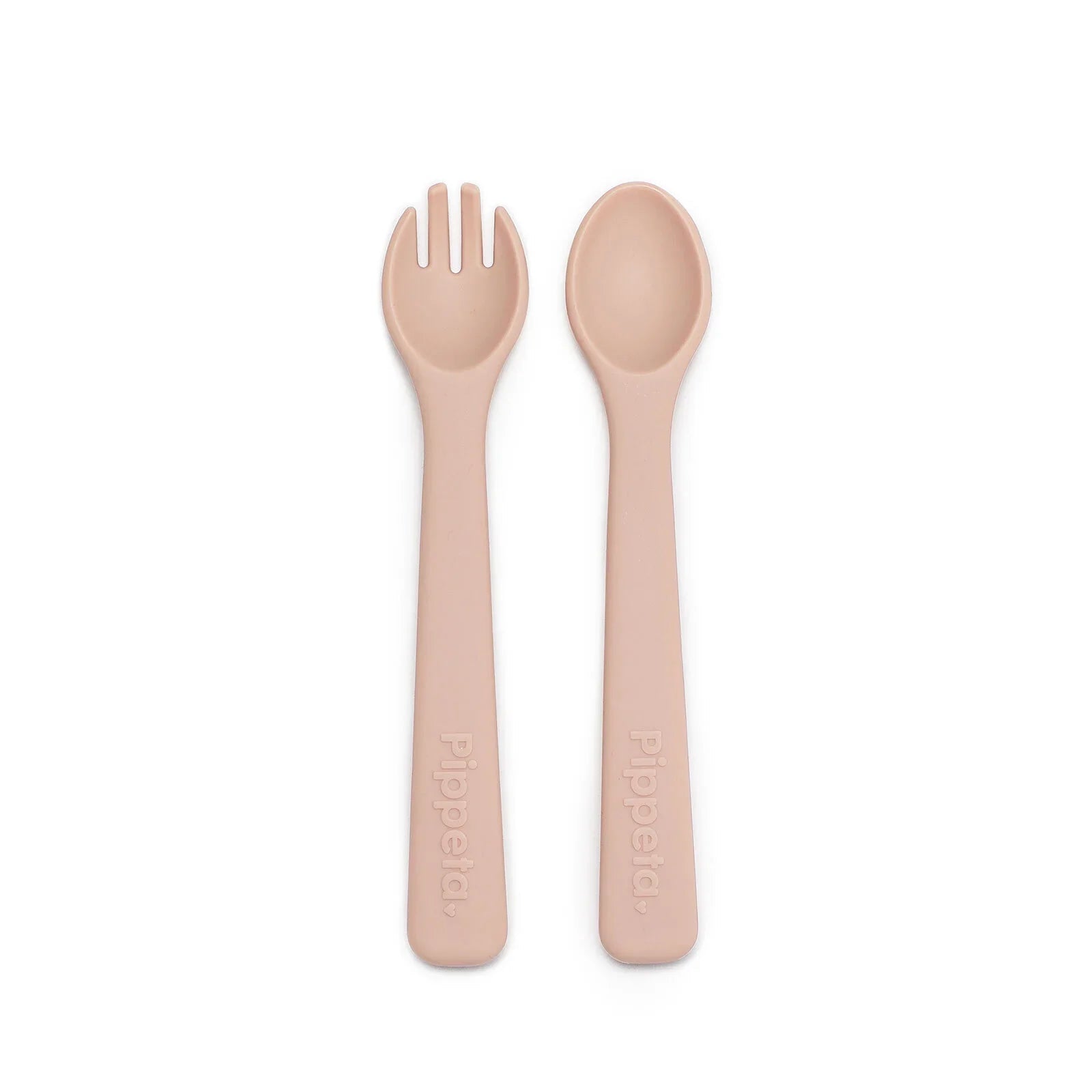 Pippeta Silicone Spoon & Fork - Ash Rose - mezetto ebebek ebebek