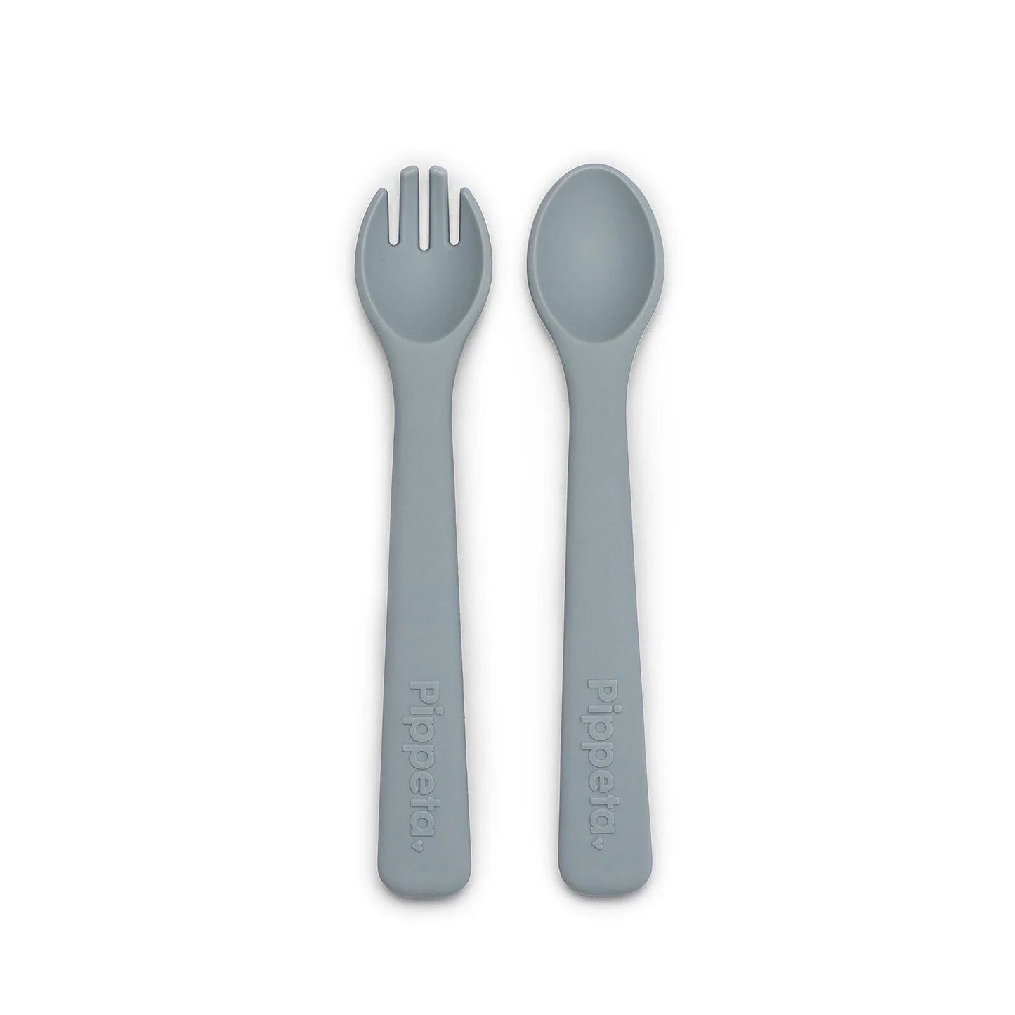 Pippeta Silicone Spoon & Fork - Sea Salt - mezetto ebebek ebebek