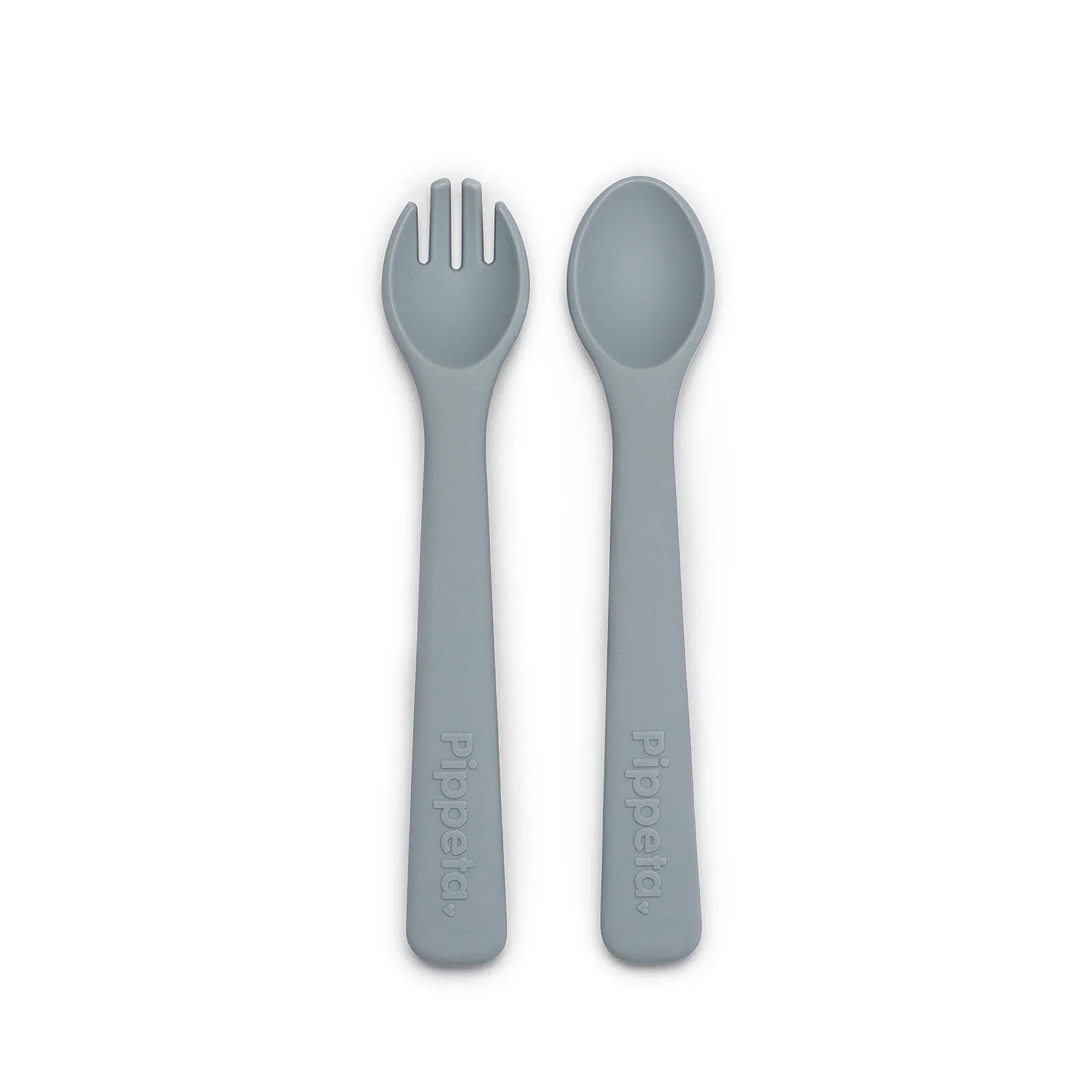 Pippeta Silicone Spoon & Fork - Sea Salt - mezetto ebebek ebebek
