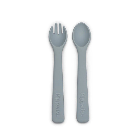 Pippeta Silicone Spoon & Fork - Sea Salt - mezetto ebebek ebebek