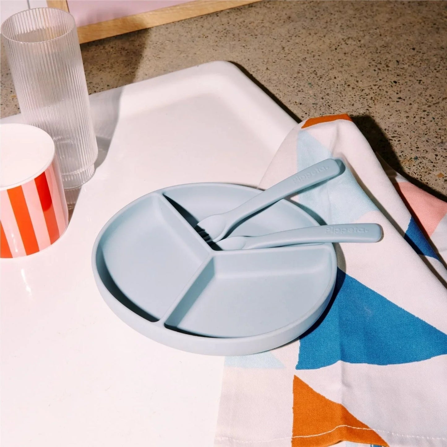 Pippeta Silicone Suction Plate - Sea Salt - mezetto ebebek ebebek