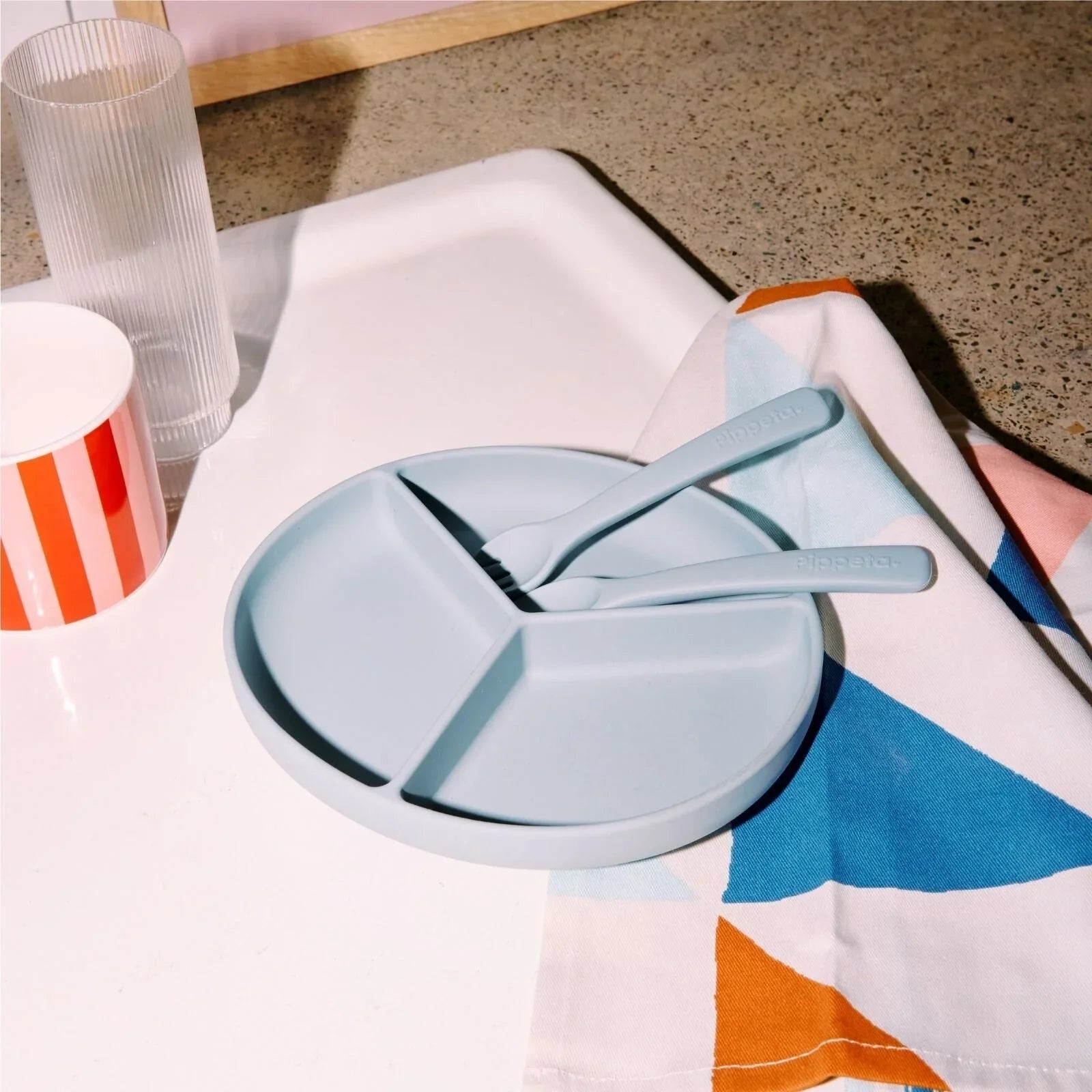 Pippeta Silicone Suction Plate - Sea Salt - mezetto ebebek ebebek