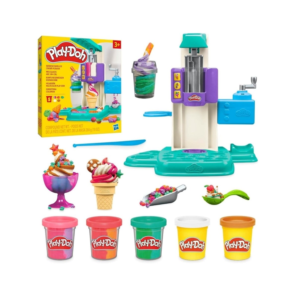 Play - Doh Rainbow Swirl Ice Cream Playset - mezetto ebebek ebebek