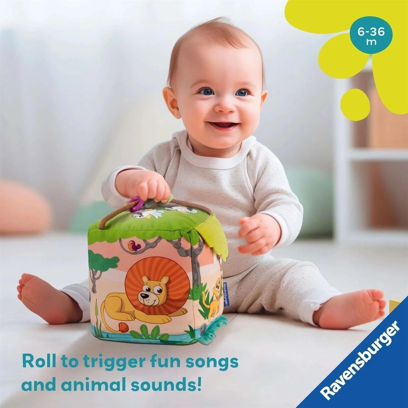 Play+ Roll & Play Sound Cube Wild Animals - mezetto ebebek ebebek