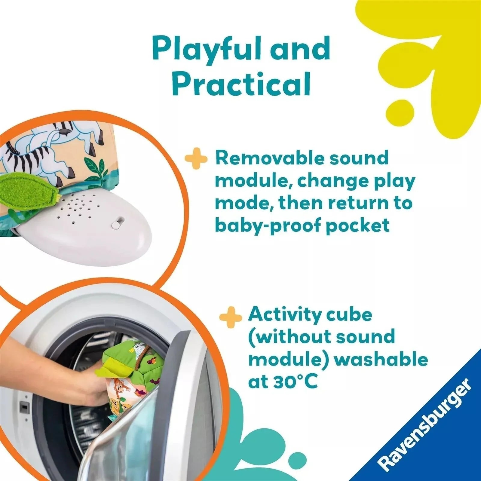 Play+ Roll & Play Sound Cube Wild Animals - mezetto ebebek ebebek