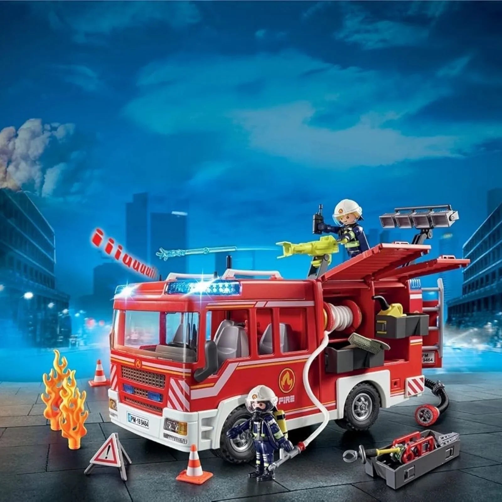 Playmobil City Action Fire Engine with Working Water Cannon 9464 - mezetto ebebek ebebek