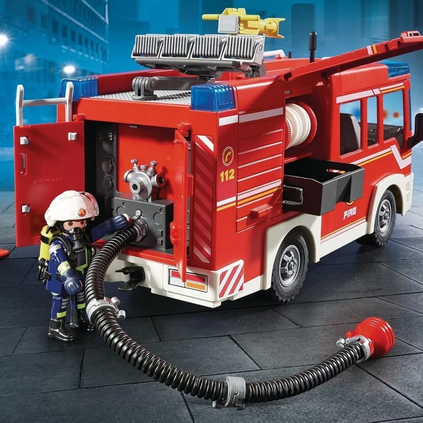Playmobil City Action Fire Engine with Working Water Cannon 9464 - mezetto ebebek ebebek
