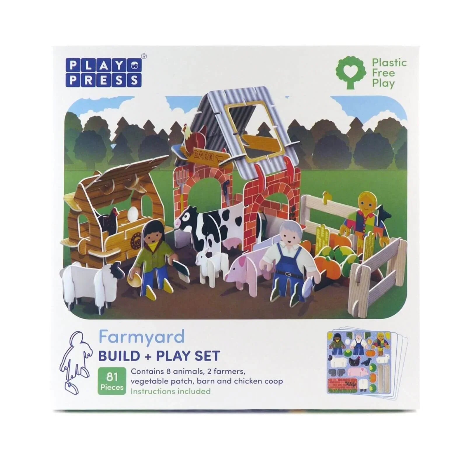 Playpress Toys Farmyard Playset - mezetto ebebek ebebek