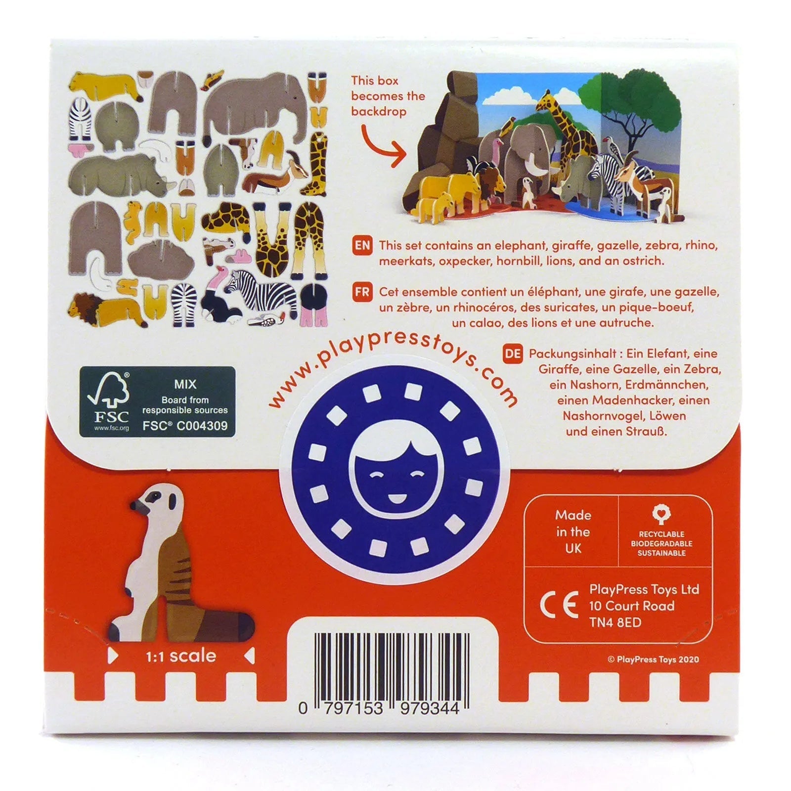 Playpress Toys Savannah Animals Playset - mezetto ebebek ebebek