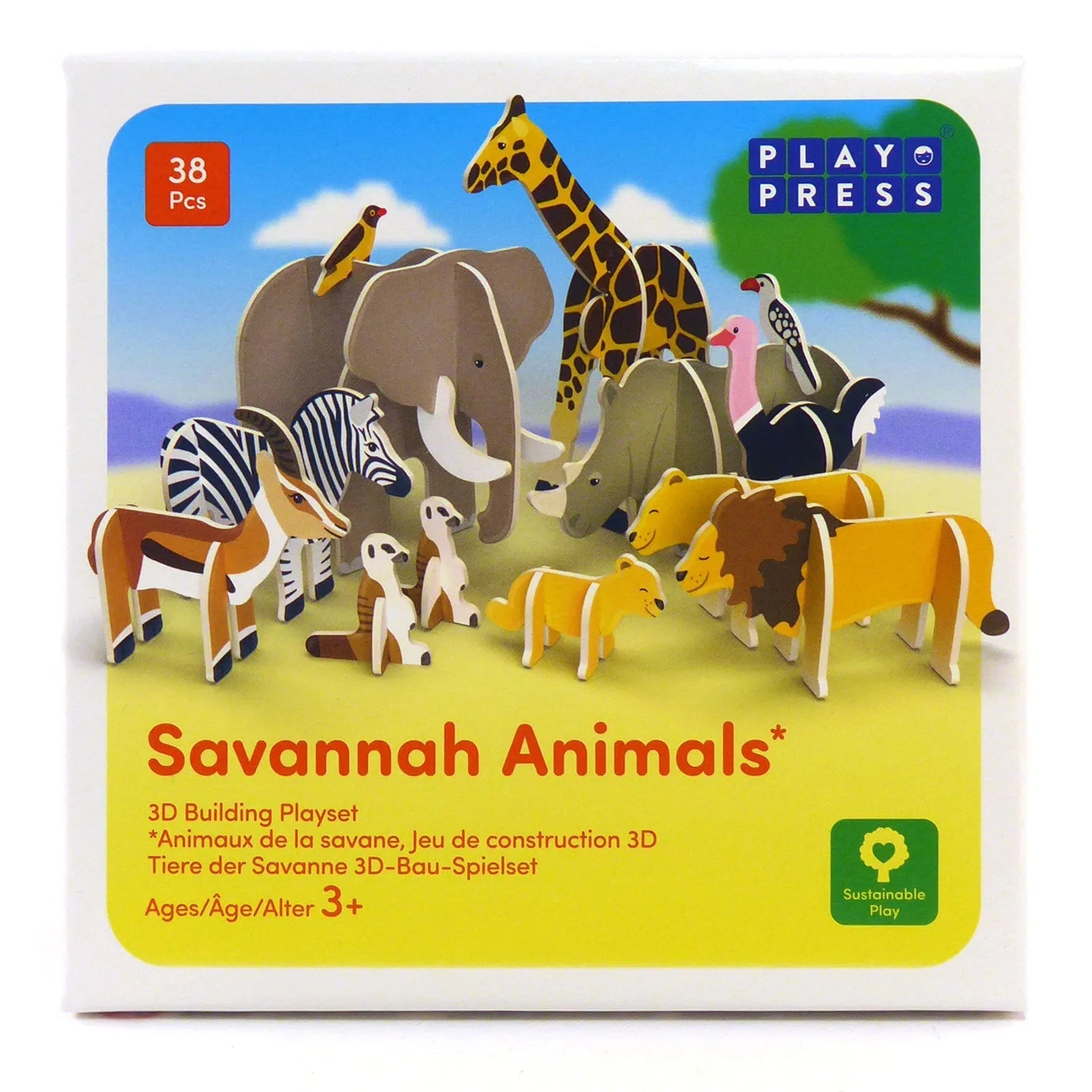 Playpress Toys Savannah Animals Playset - mezetto ebebek ebebek